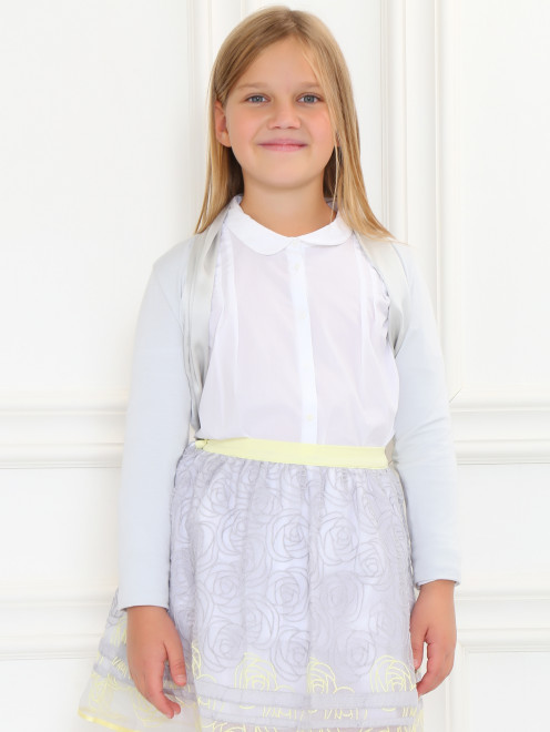 Болеро трикотажное с обтачкой из шелка Armani Junior - Модель Верх-Низ
