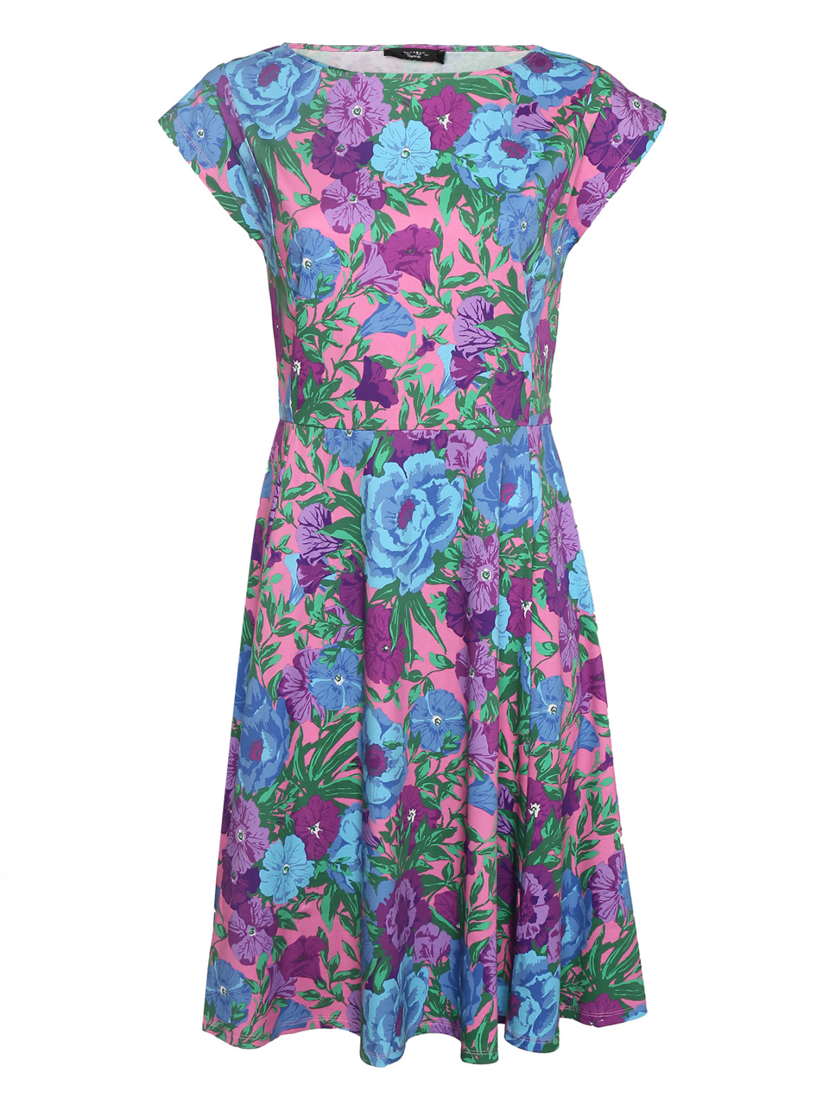 Платье из хлопка с цветочным узором Weekend Max Mara  –  Общий вид  – Цвет:  Фиолетовый