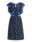 Платье из шелка с узором и цветными вставками Dorothee Schumacher  –  Общий вид