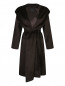 Пальто из шерсти с накладными карманами и капюшоном Marina Rinaldi  –  Общий вид