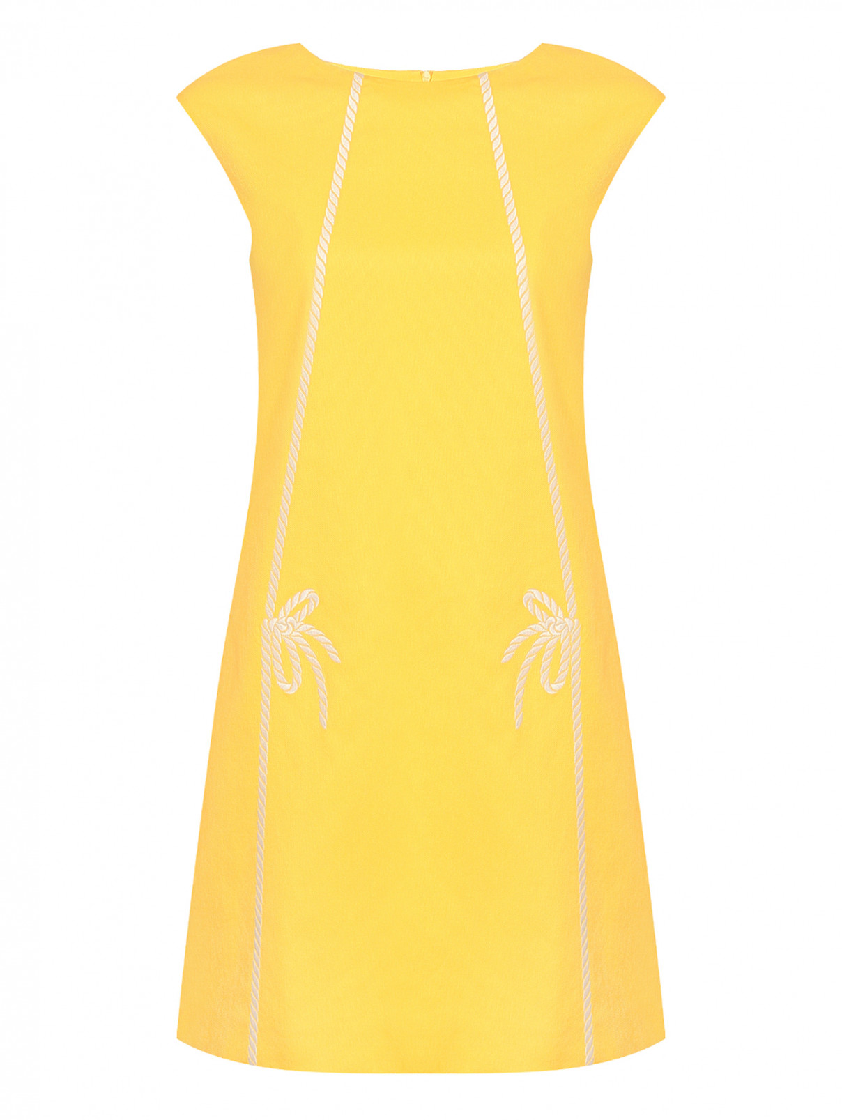 Платье из хлопка с узором Moschino Boutique  –  Общий вид  – Цвет:  Желтый
