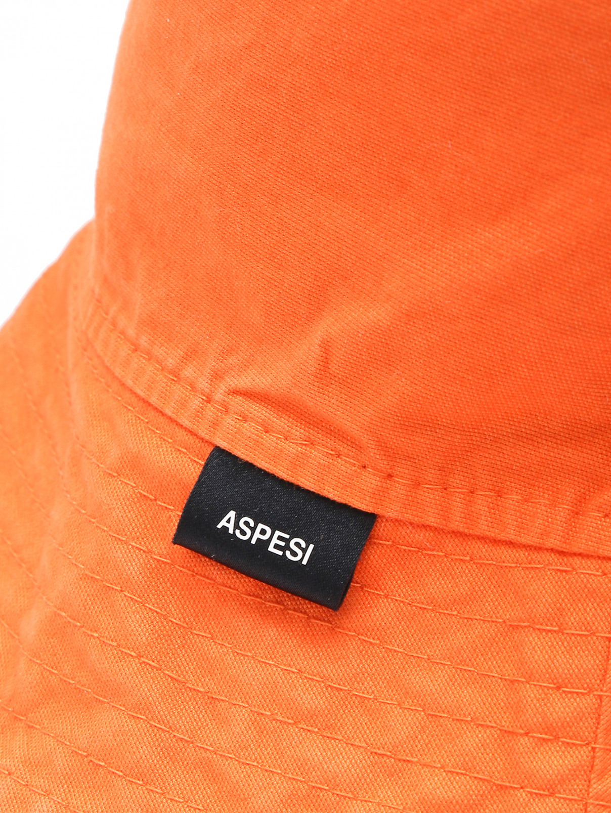 Однотонная панама из хлопка Aspesi  –  Деталь  – Цвет:  Оранжевый
