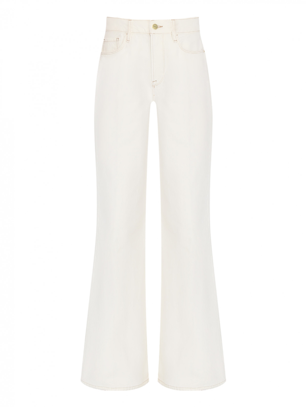 Широкие джинсы из хлопка Frame  –  Общий вид  – Цвет:  Белый