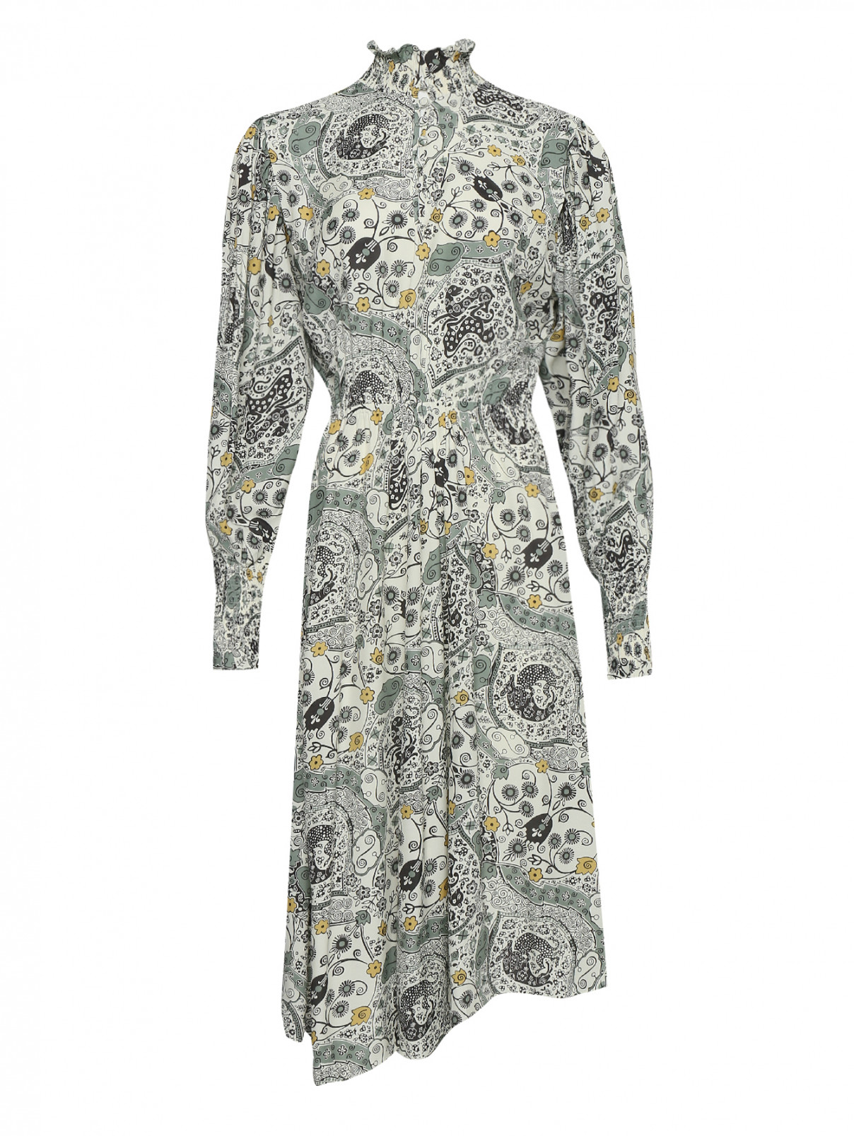 Платье с цветочным узором, с резинкой на талии Isabel Marant  –  Общий вид  – Цвет:  Узор