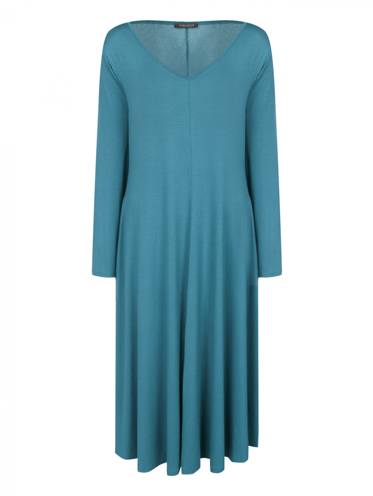 Трикотажное платье свободного кроя Marina Rinaldi  –  Общий вид  – Цвет:  Зеленый