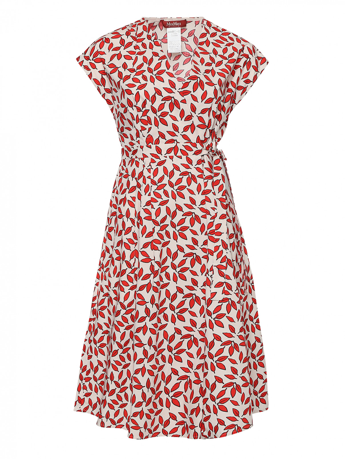 Платье из хлопка, со складками на талии Max Mara  –  Общий вид  – Цвет:  Мультиколор