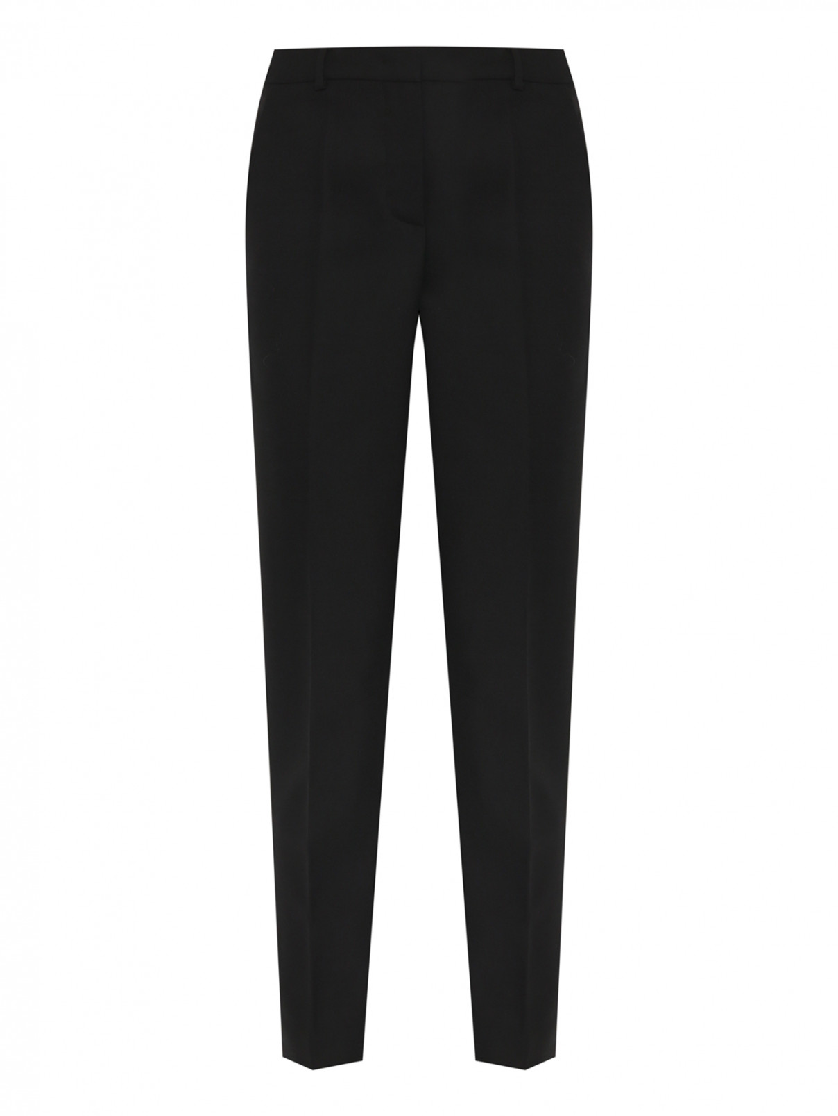Укороченные брюки из смешанной шерсти Moschino Boutique  –  Общий вид  – Цвет:  Черный