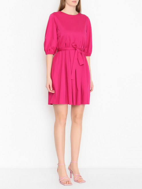 Однотонное платье из хлопка Weekend Max Mara - МодельВерхНиз