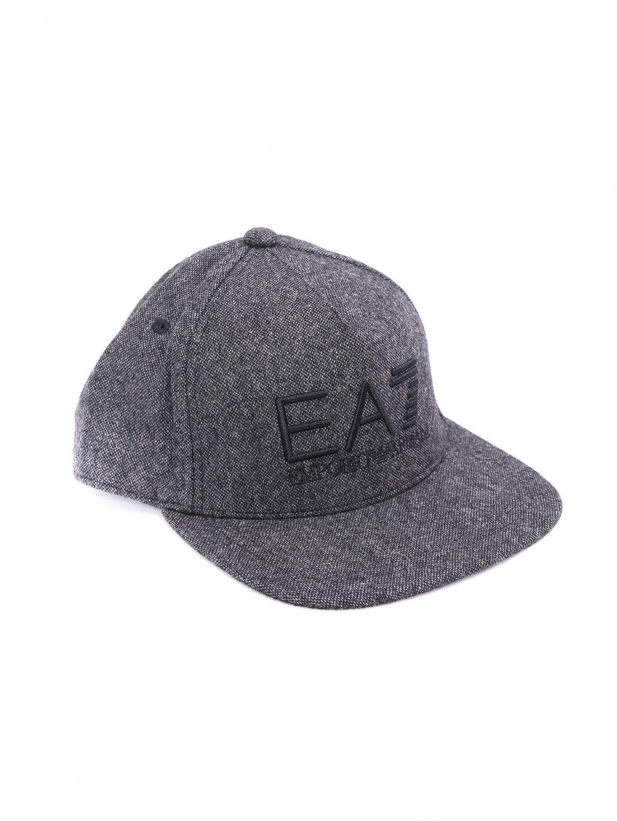 Кепка из смешанной шерсти с логотипом EA 7  –  Общий вид  – Цвет:  Серый