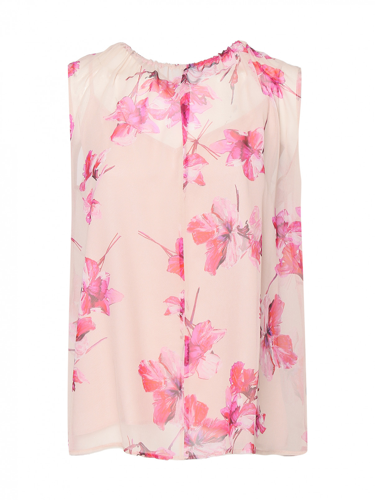 Блуза из шелка с узором Marina Rinaldi  –  Общий вид  – Цвет:  Узор