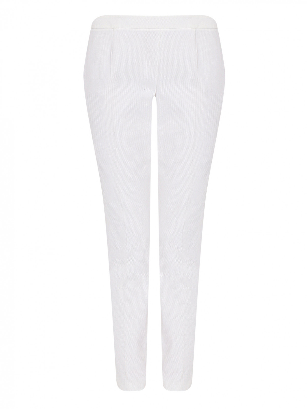Укороченные брюки из хлопка Luisa Spagnoli  –  Общий вид  – Цвет:  Белый