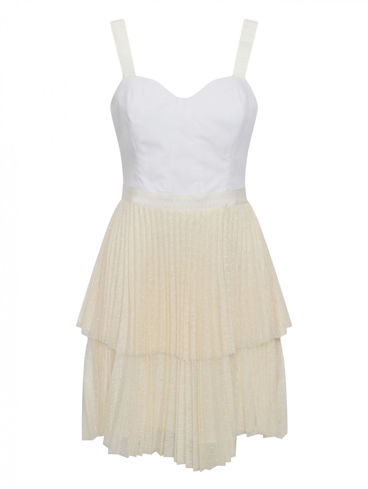 Платье-мини без рукавов Tara Jarmon  –  Общий вид  – Цвет:  Белый