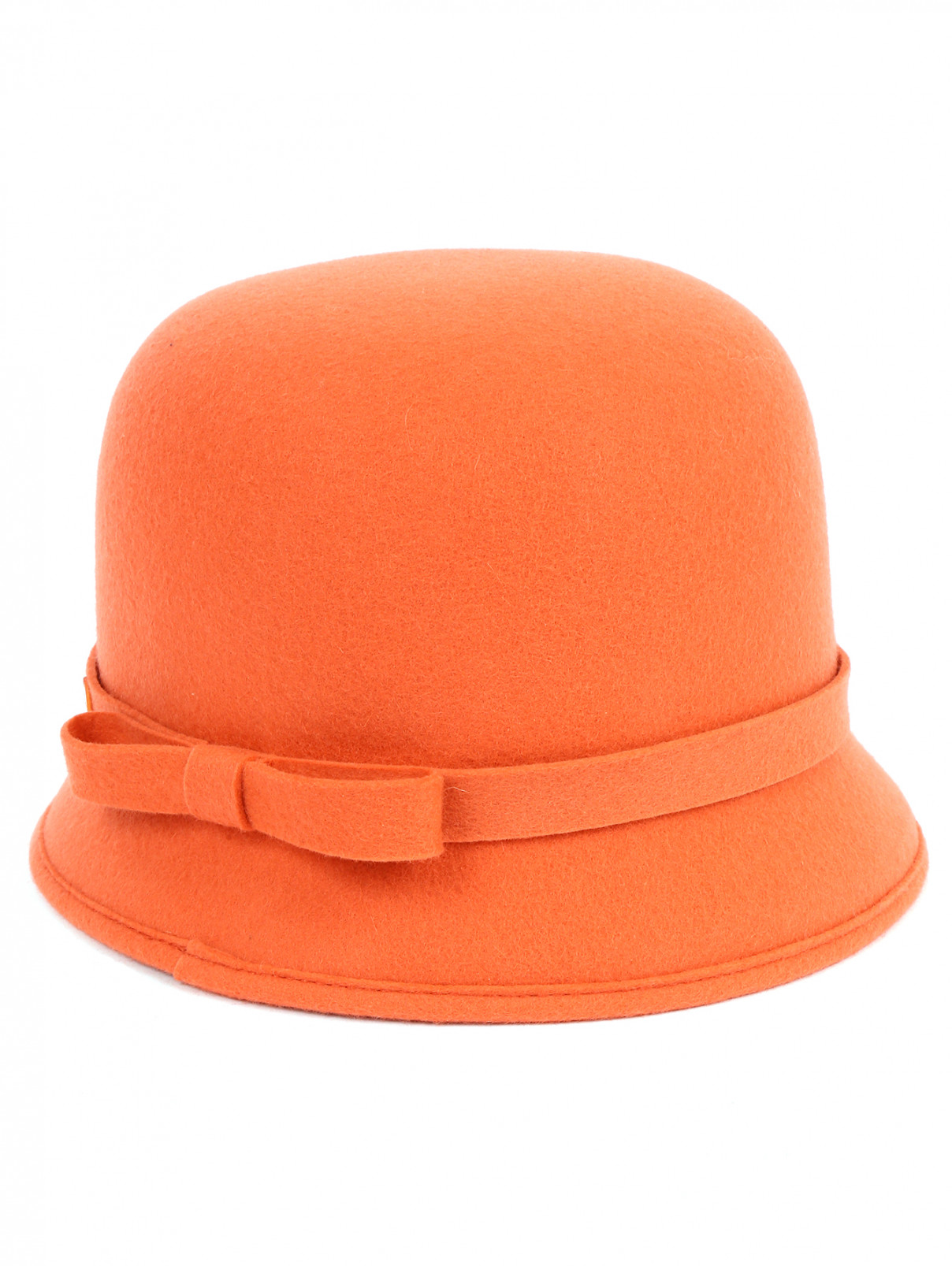 Шляпа из шерсти с бантом Baby Dior  –  Общий вид  – Цвет:  Оранжевый