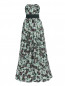Платье-макси из шелка с цветочным узором и съемными бретелями Giambattista Valli  –  Общий вид