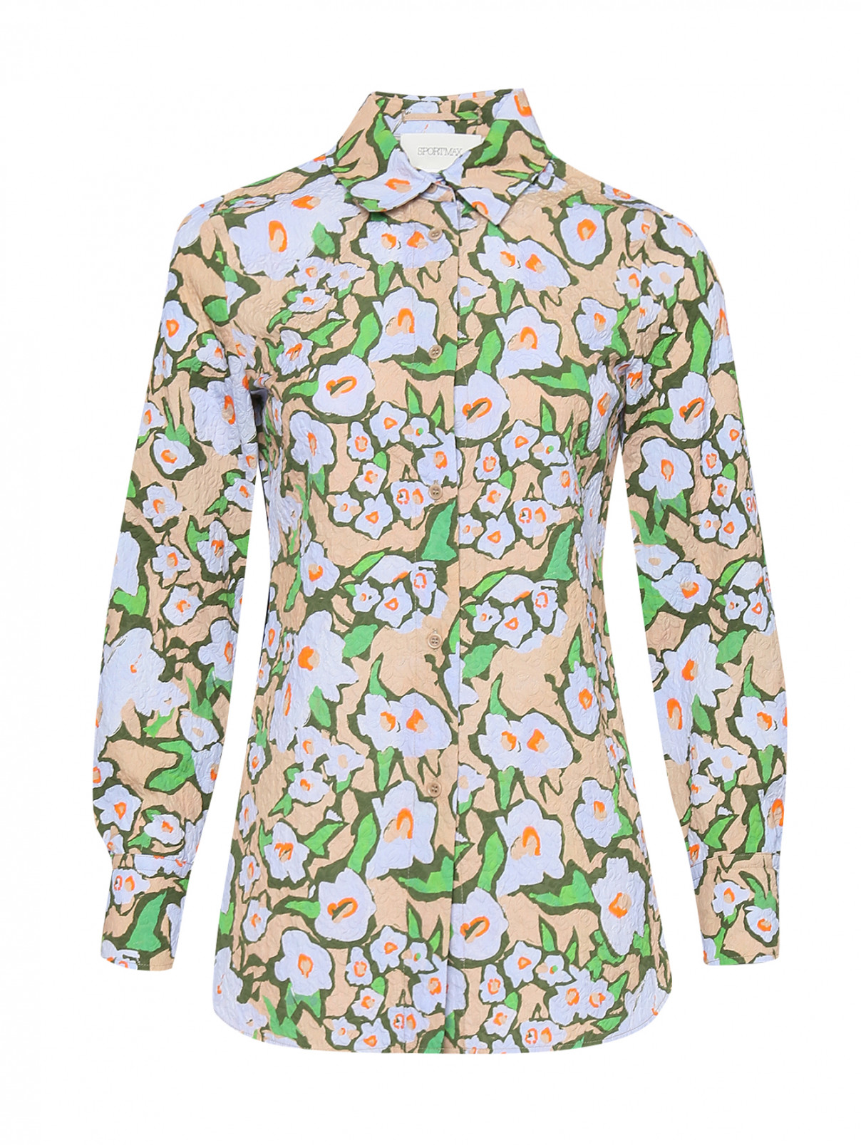Блуза из хлопка с узором Sportmax  –  Общий вид  – Цвет:  Узор