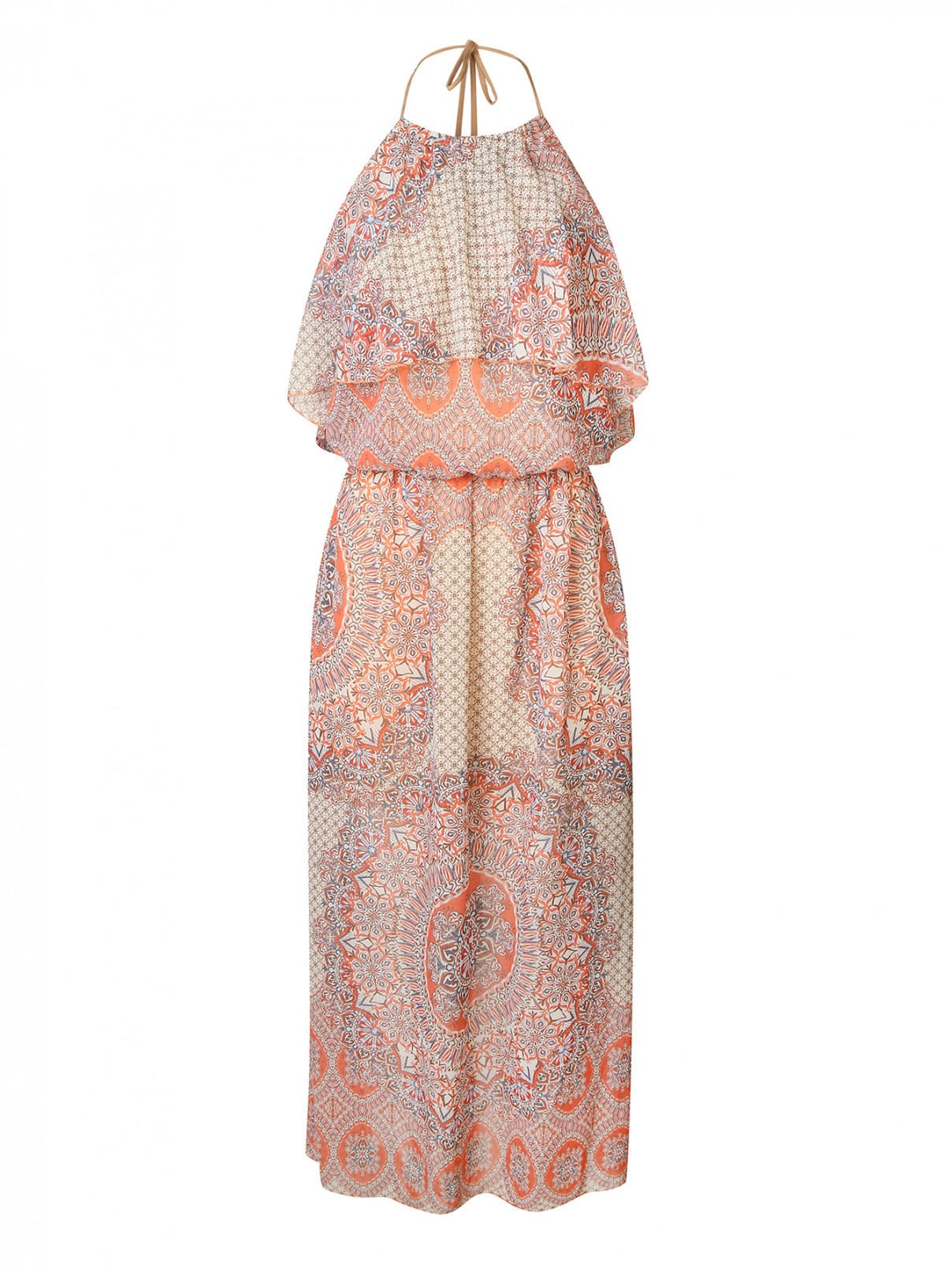 Платье-макси с узором Raffaela D'Angelo  –  Общий вид  – Цвет:  Узор