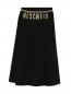 Трикотажная юбка из шерсти с металлической фурнитурой Moschino  –  Общий вид