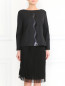 Блуза из шерсти с пайетками и завязками на спине Alberta Ferretti  –  Модель Верх-Низ