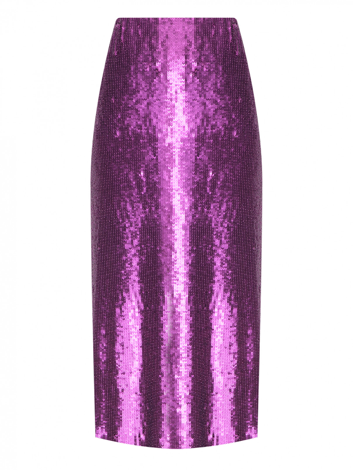 Юбка-миди из пайеток с разрезом Luisa Spagnoli  –  Общий вид  – Цвет:  Фиолетовый