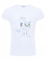 Хлопковая футболка с принтом и аппликацией Il Gufo  –  Общий вид