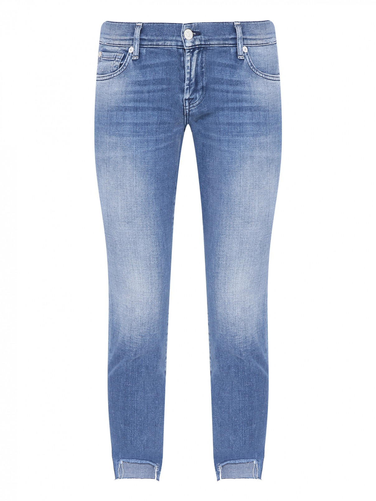 Прямые укороченные джинсы 7 For All Mankind  –  Общий вид  – Цвет:  Синий