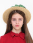 Соломенная шляпа с бантом MiMiSol  –  МодельОбщийВид