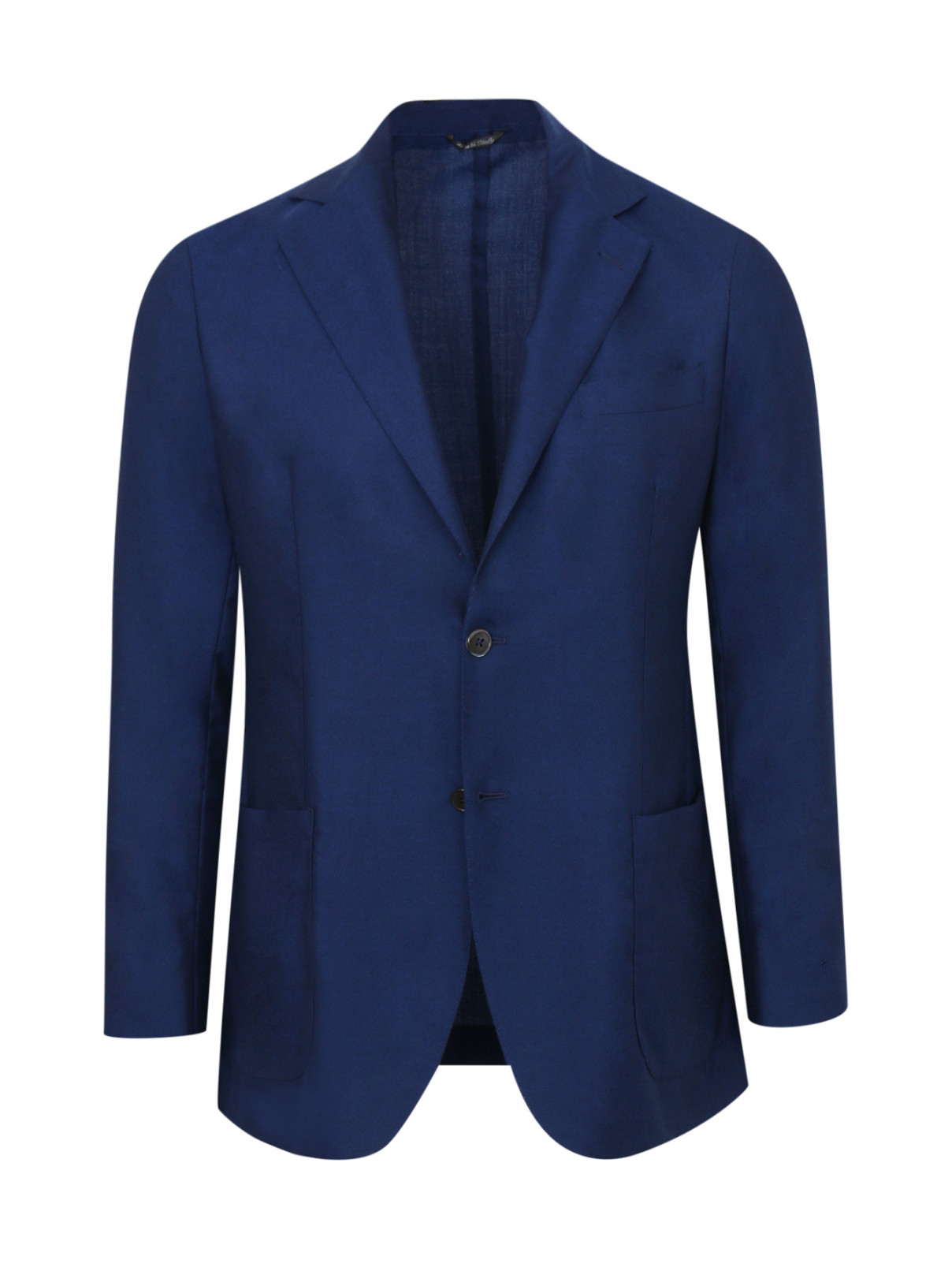 Однобортный пиджак из кашемира Tombolini  –  Общий вид  – Цвет:  Синий