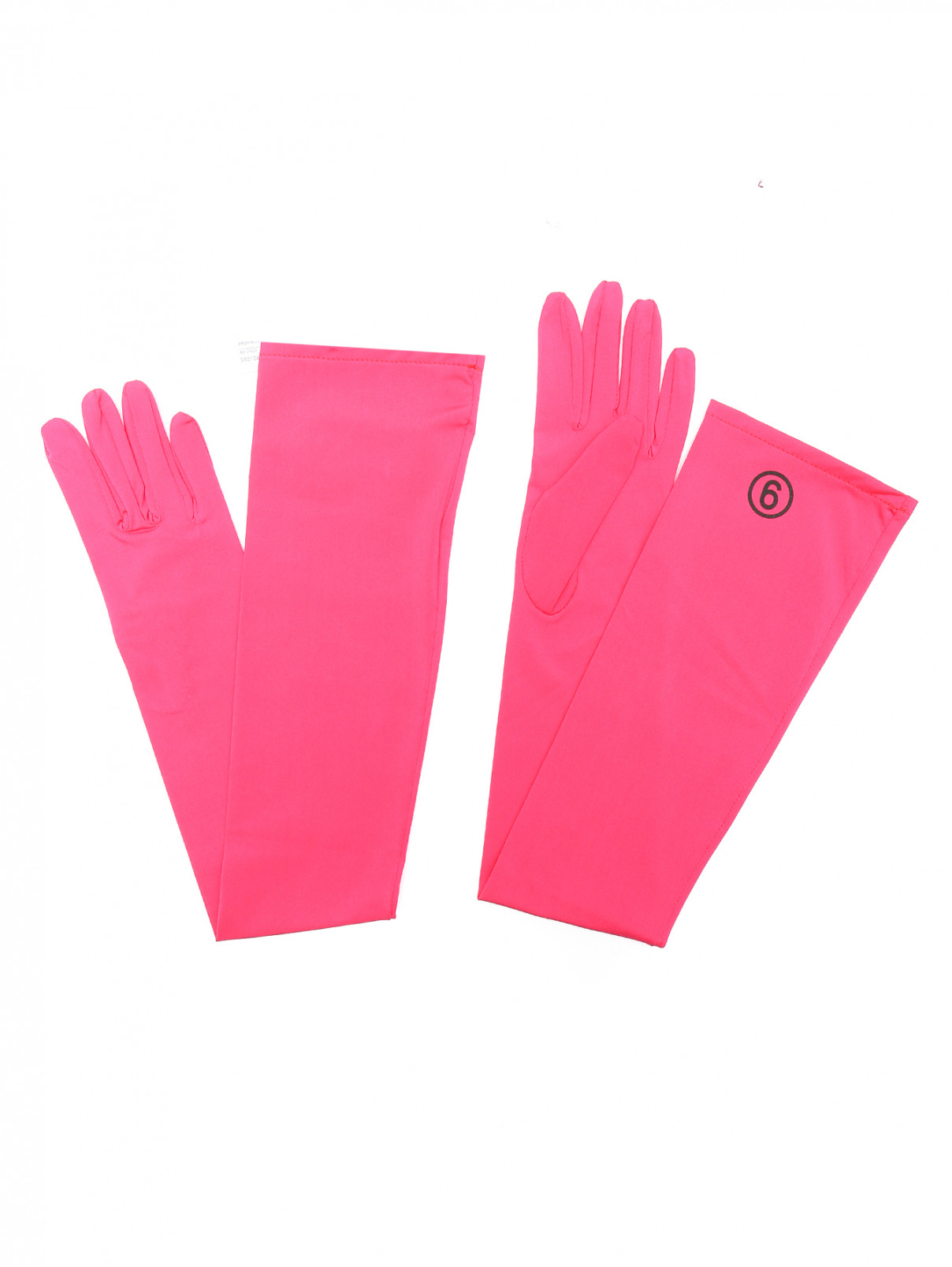 Перчатки из текстиля с принтом MM6  –  Общий вид  – Цвет:  Розовый