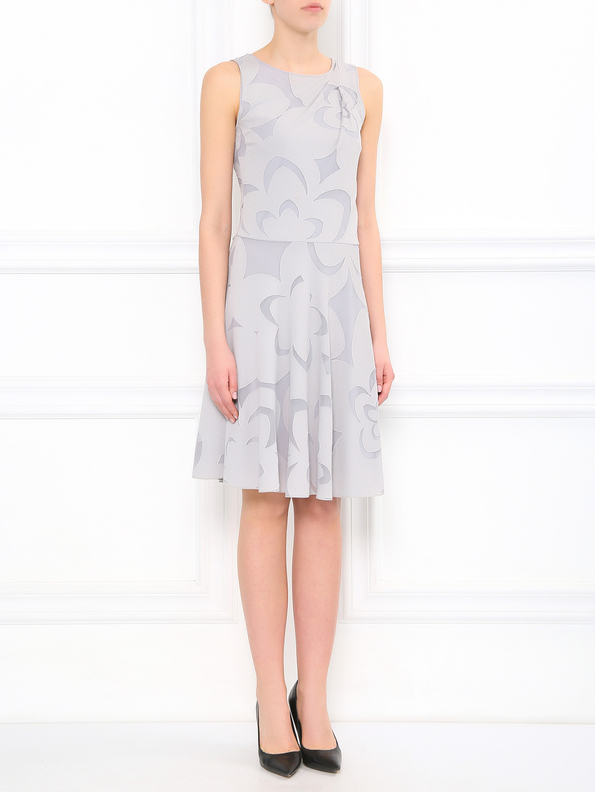 Платье с узорами Emporio Armani  –  Модель Общий вид  – Цвет:  Серый
