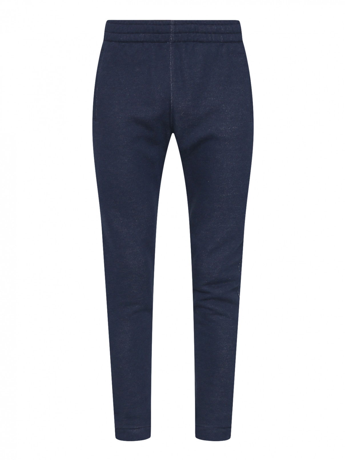 Спортивные брюки из хлопка на резинке Ermenegildo Zegna  –  Общий вид  – Цвет:  Синий
