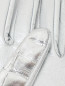 Перчатки из кожи металлик с тиснением под рептилию Ermanno Scervino  –  Деталь