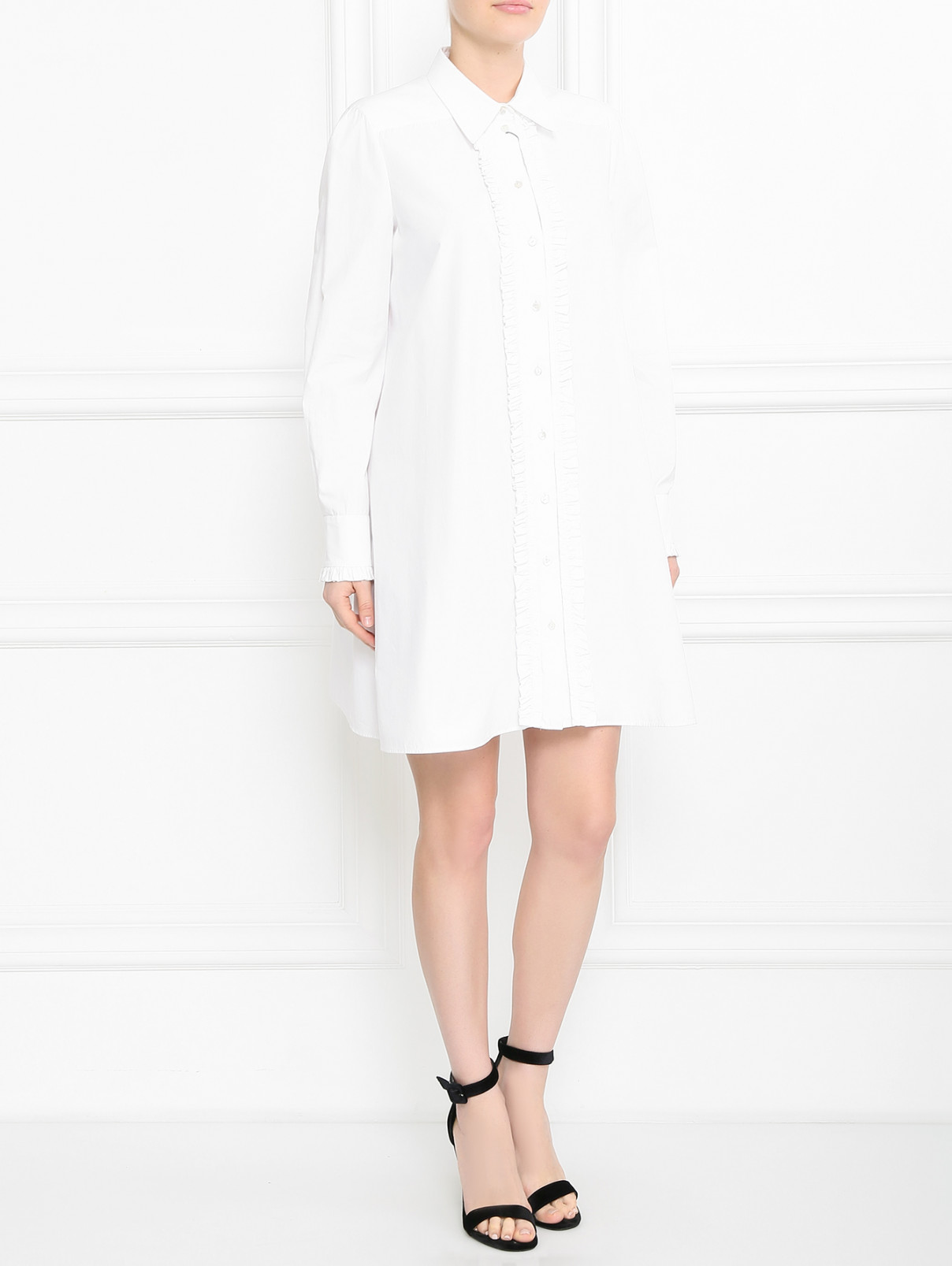 Платье-рубашка из хлопка Antonio Marras  –  Модель Общий вид  – Цвет:  Белый