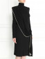 Трикотажное платье-миди с драпировкой, декорированное бусинами Jean Paul Gaultier  –  Модель Верх-Низ