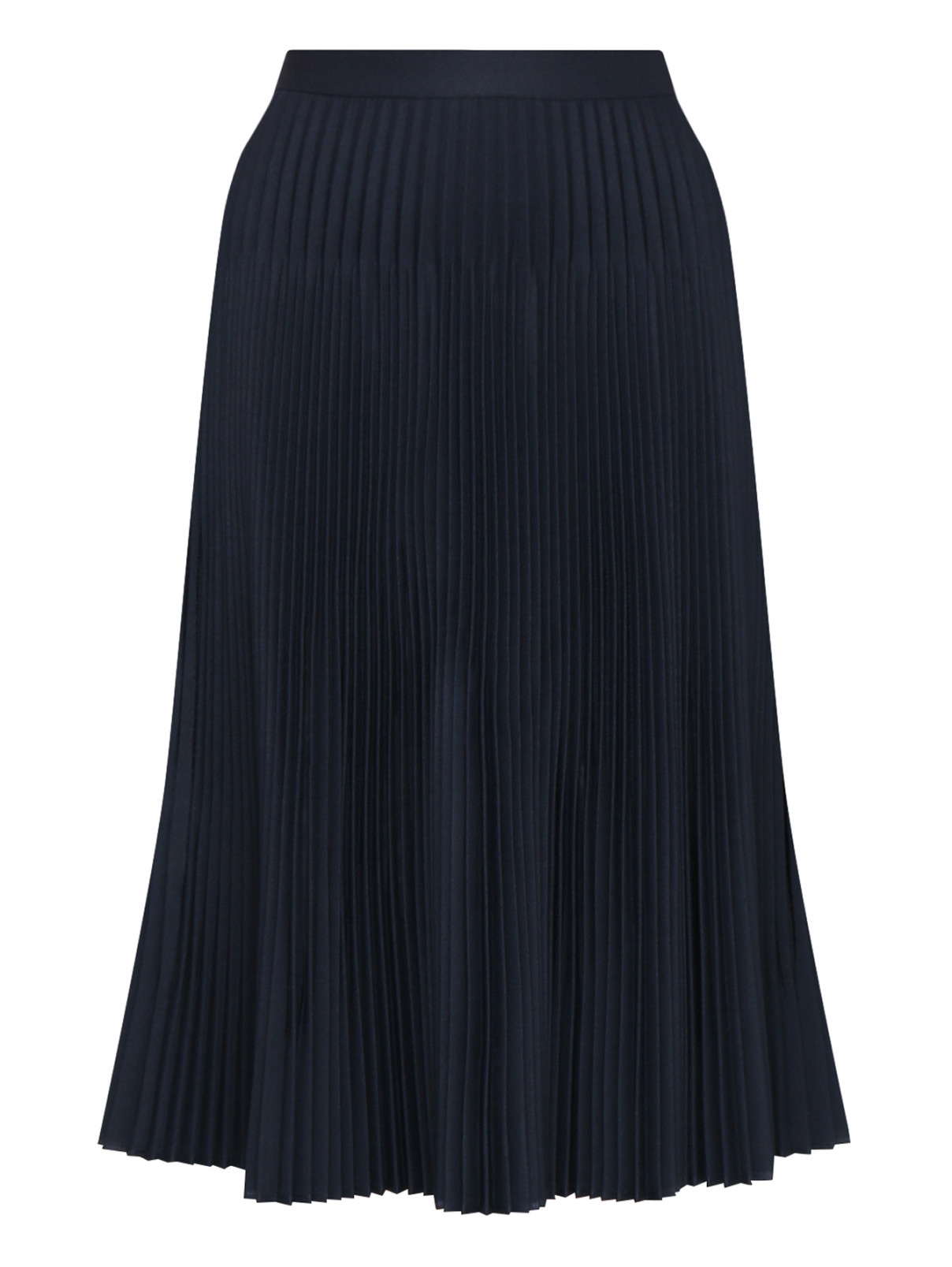 Плиссированная юбка-трапеция Maison Margiela  –  Общий вид  – Цвет:  Синий