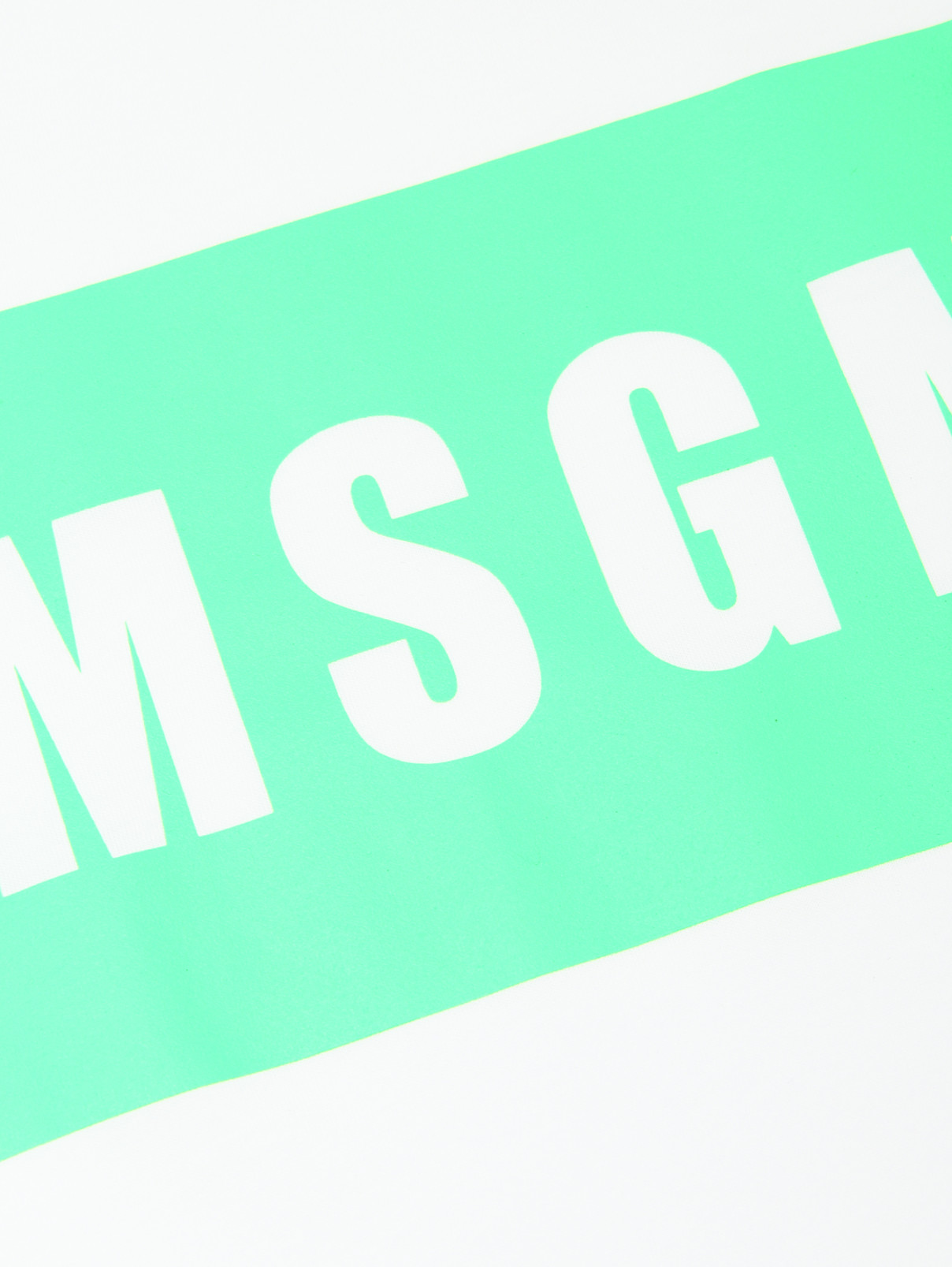 Футболка с принтом из хлопка MSGM  –  Деталь  – Цвет:  Белый