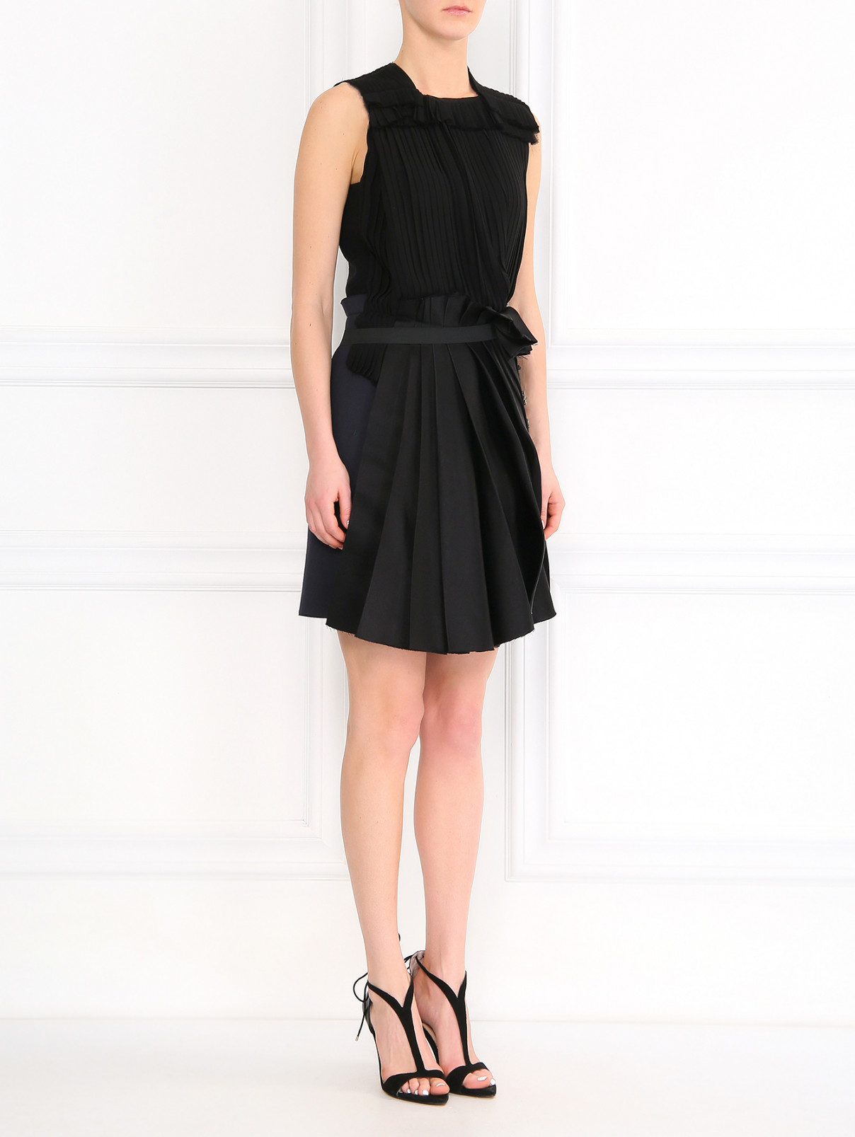 Платье из шелка декорированное кристаллами Lanvin  –  Модель Общий вид  – Цвет:  Черный
