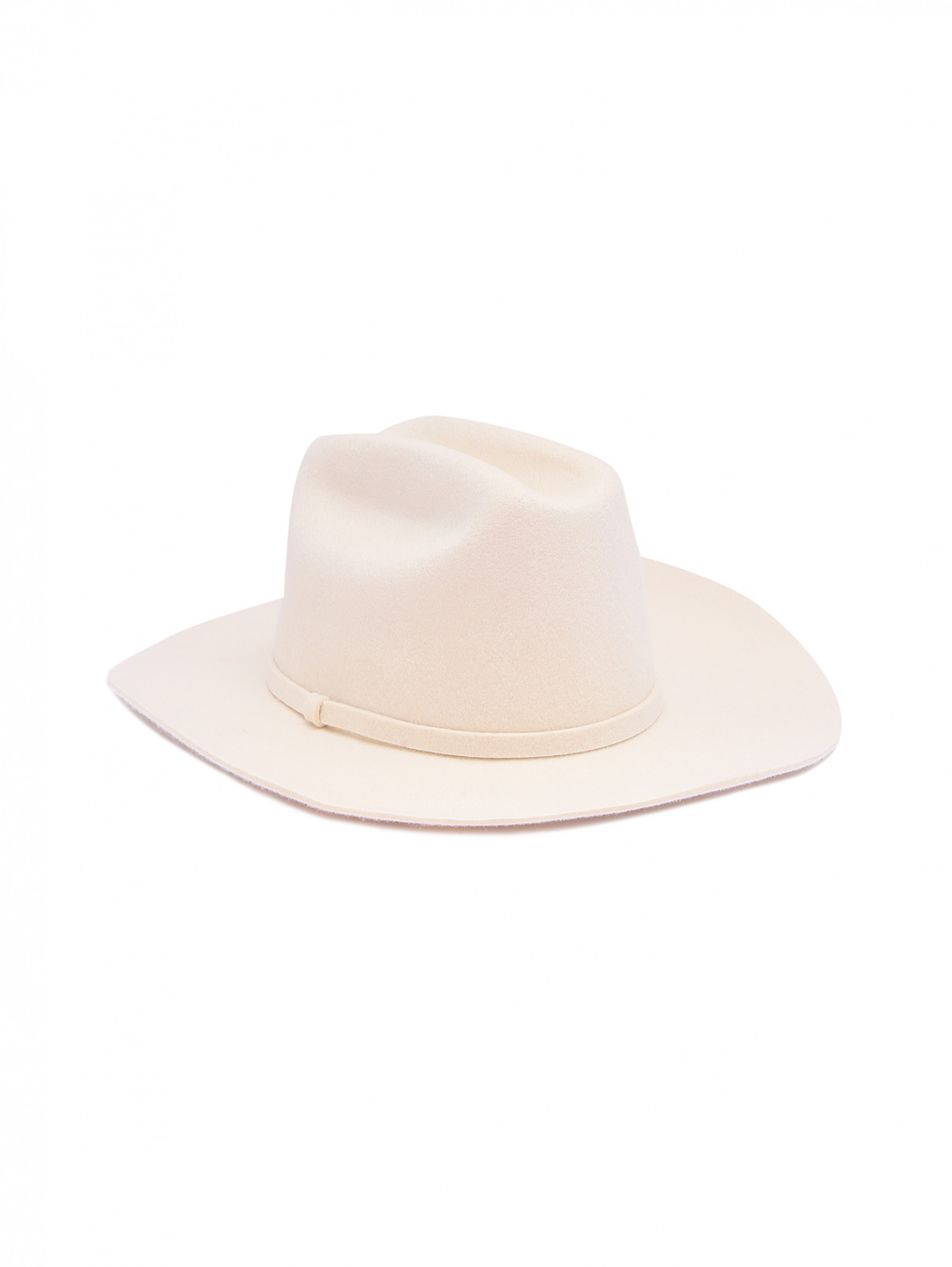 Шляпа-федора из шерсти Dorothee Schumacher  –  Общий вид  – Цвет:  Белый