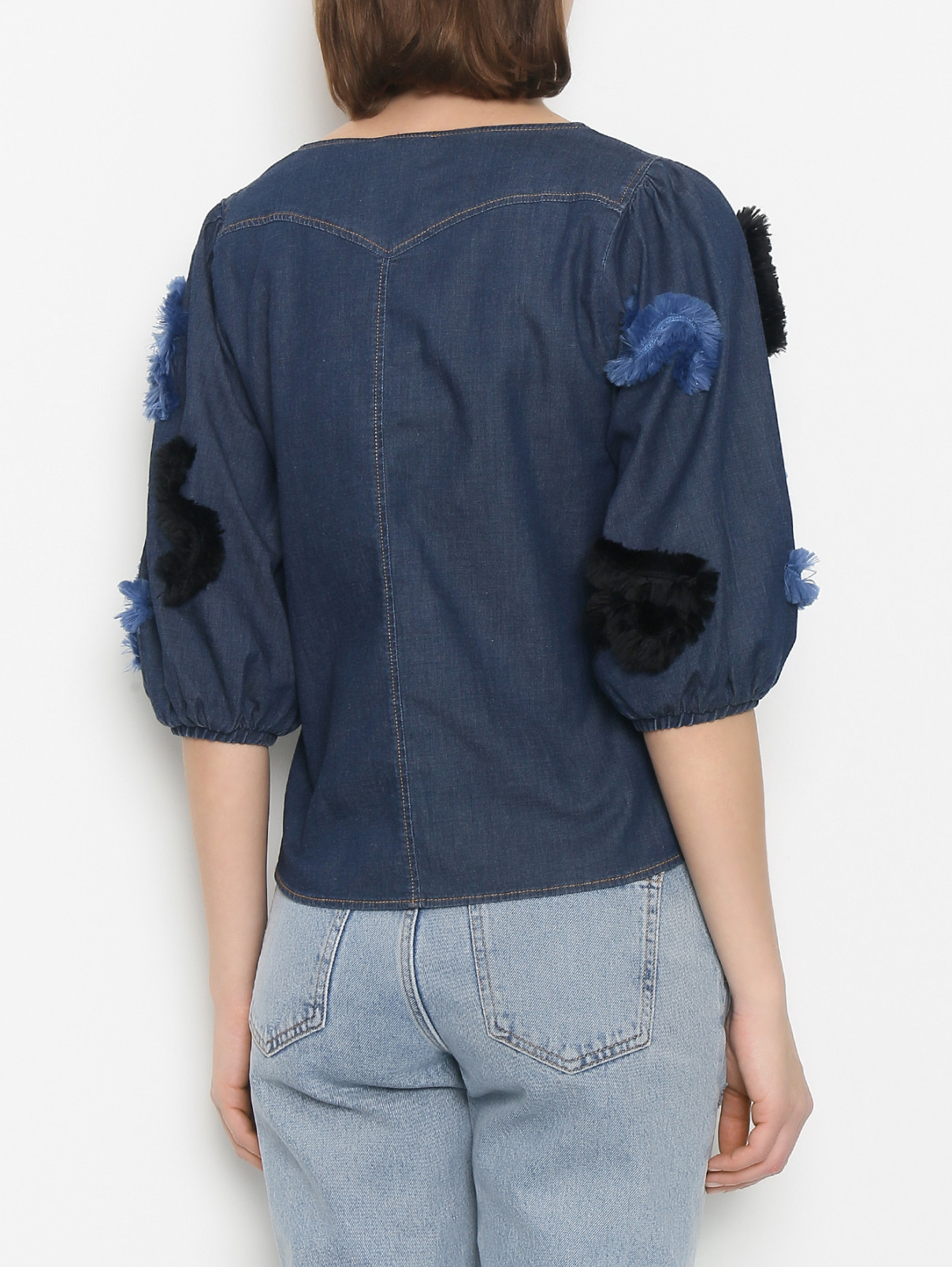 Блуза из темного денима с аппликациями Sonia Rykiel  –  МодельВерхНиз1