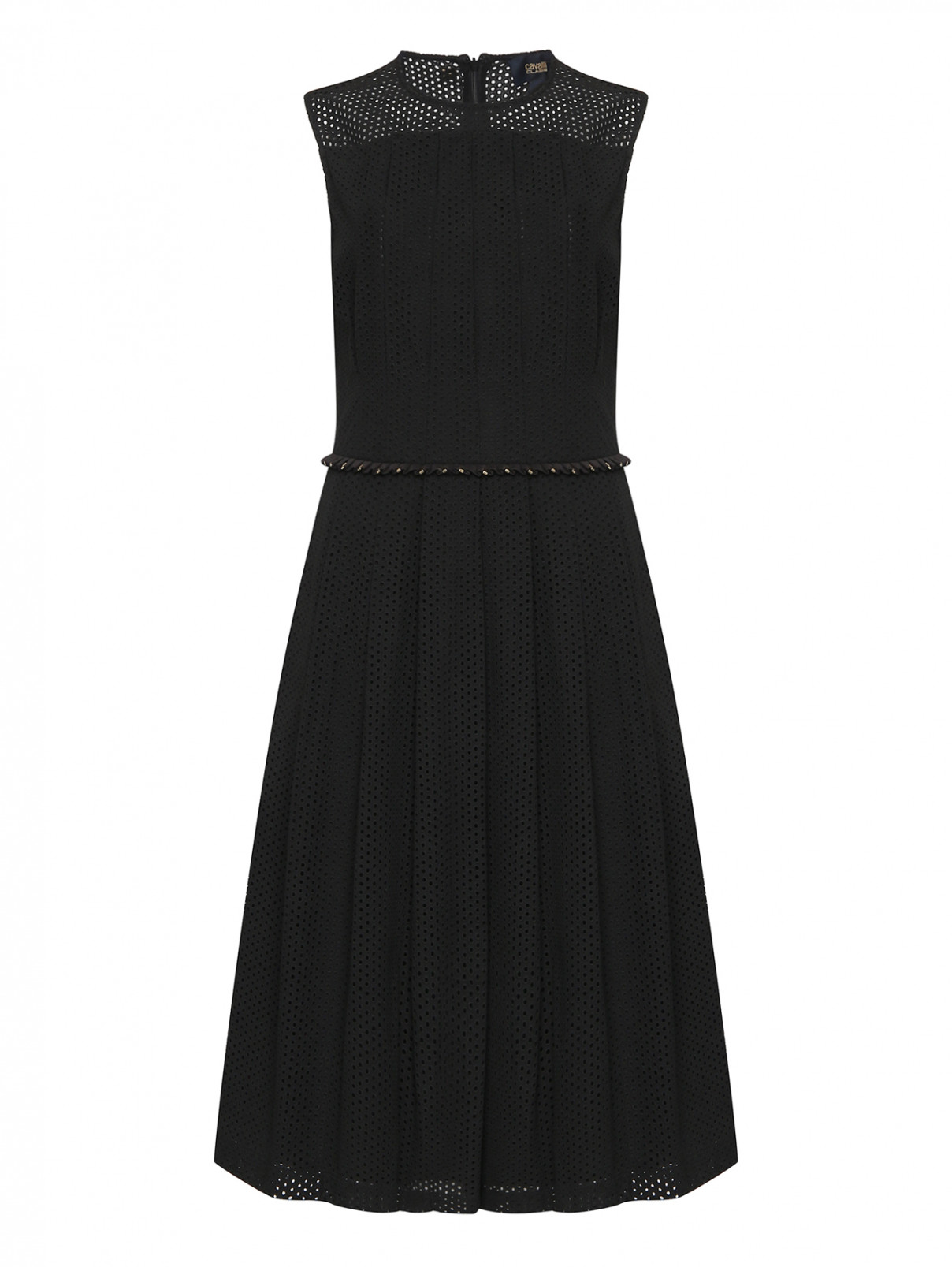 Платье-миди без рукавов с декором Cavalli class  –  Общий вид  – Цвет:  Черный
