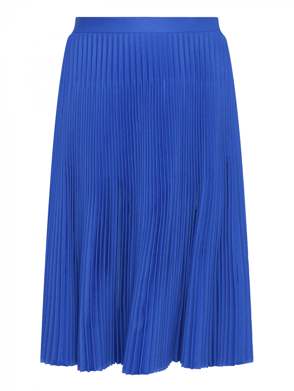 Плиссированная юбка-трапеция Maison Margiela  –  Общий вид  – Цвет:  Синий