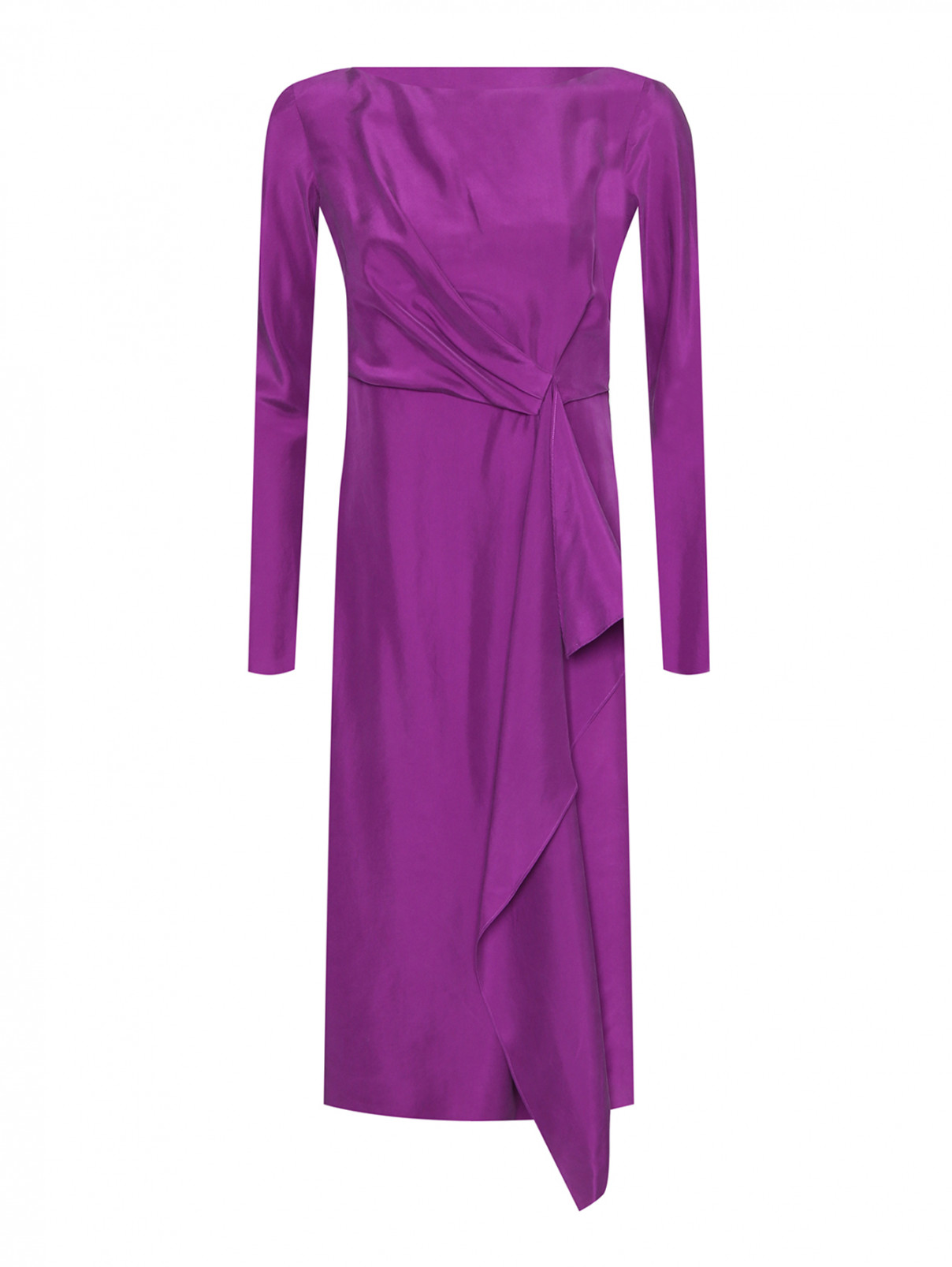 Платье-миди из шелка Dorothee Schumacher  –  Общий вид  – Цвет:  Фиолетовый