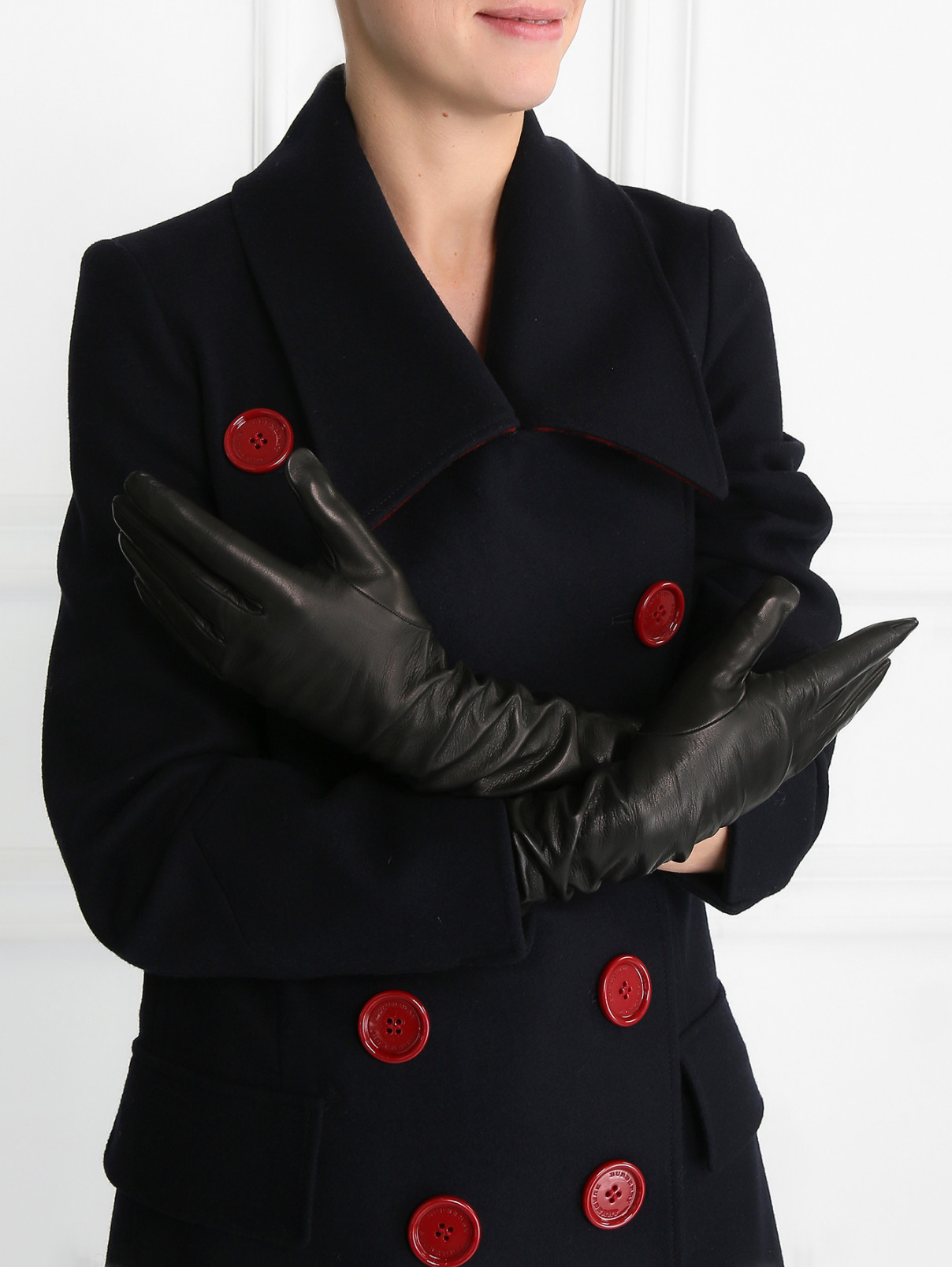 Перчатки из кожи Max Mara  –  Модель Общий вид  – Цвет:  Черный