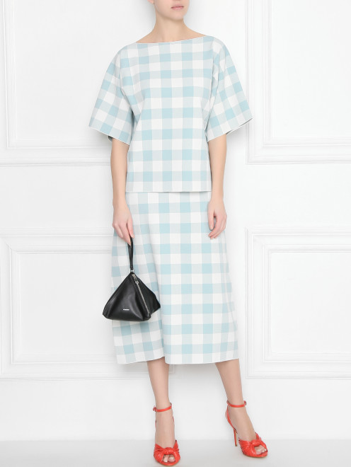Юбка из вискозы, с узором клетка Jil Sander - МодельОбщийВид