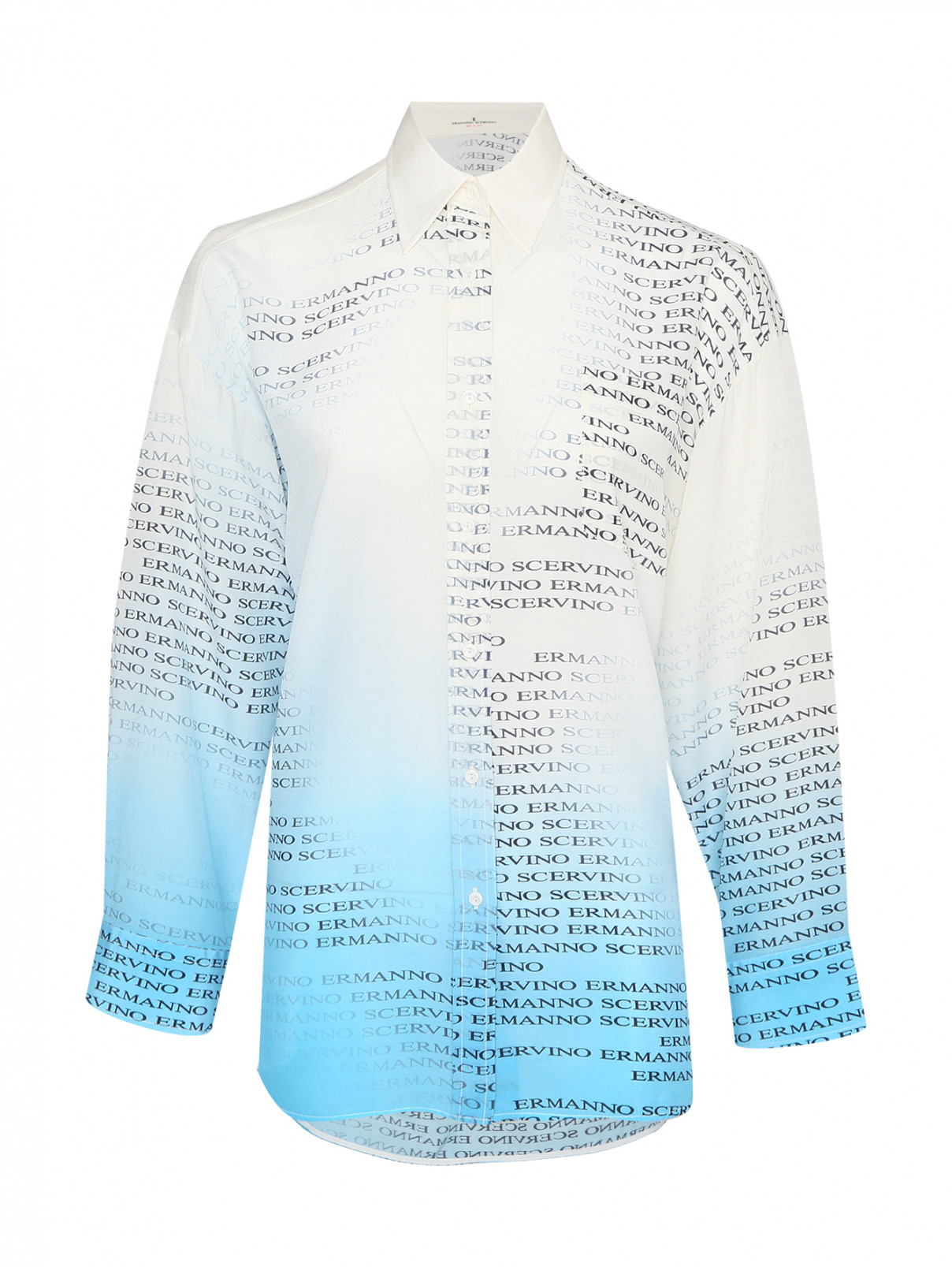 Блуза из шелка с узором Ermanno Scervino  –  Общий вид  – Цвет:  Мультиколор