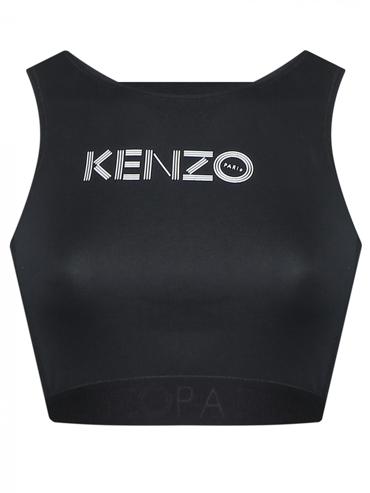 Укороченный топ на резинке Kenzo  –  Общий вид  – Цвет:  Черный