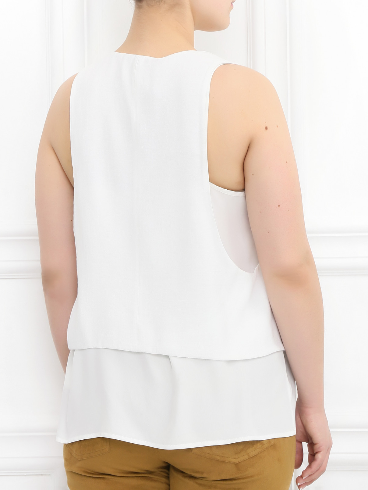 Жилет декорированный вышивкой Marina Sport  –  Модель Верх-Низ1  – Цвет:  Белый