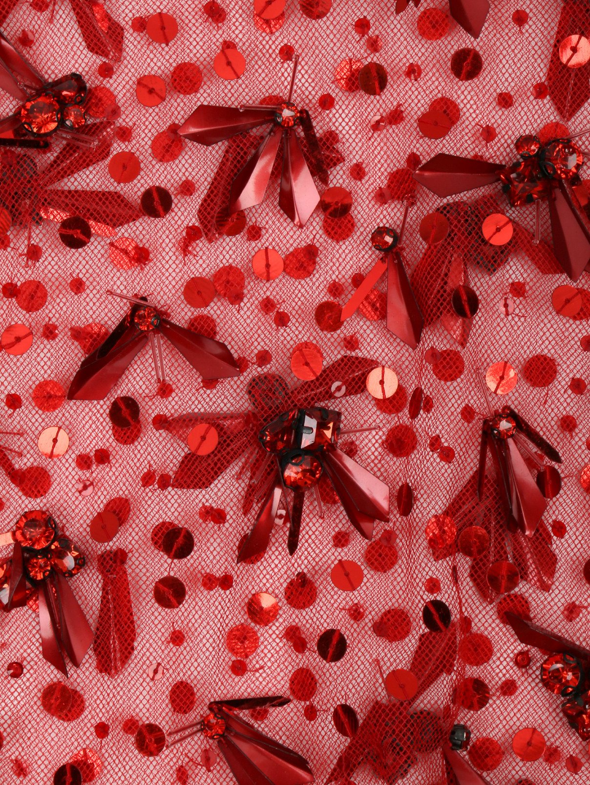 Полупрозрачный топ декорированный пайетками Jenny Packham  –  Деталь1  – Цвет:  Красный