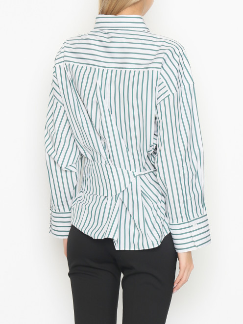 Блуза из хлопка с узором полоска - МодельВерхНиз1