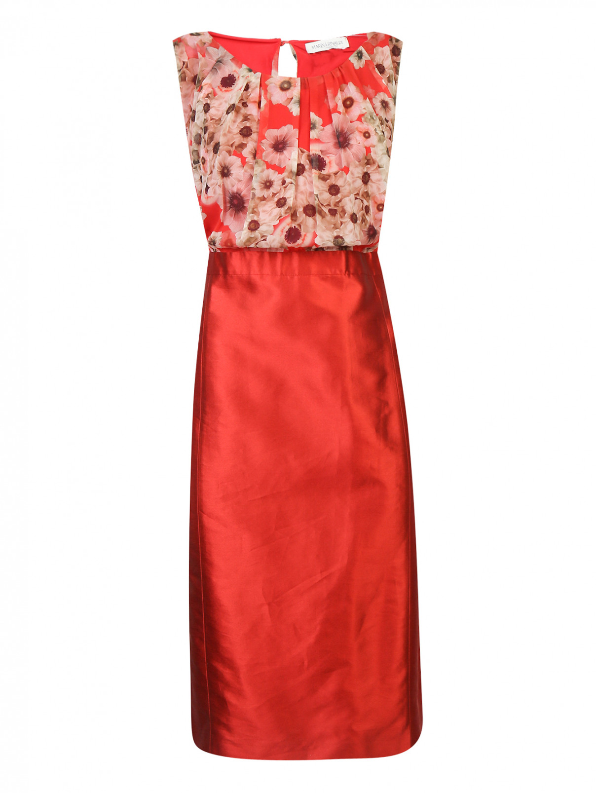 Платье из шелка с узором Marina Rinaldi  –  Общий вид  – Цвет:  Красный