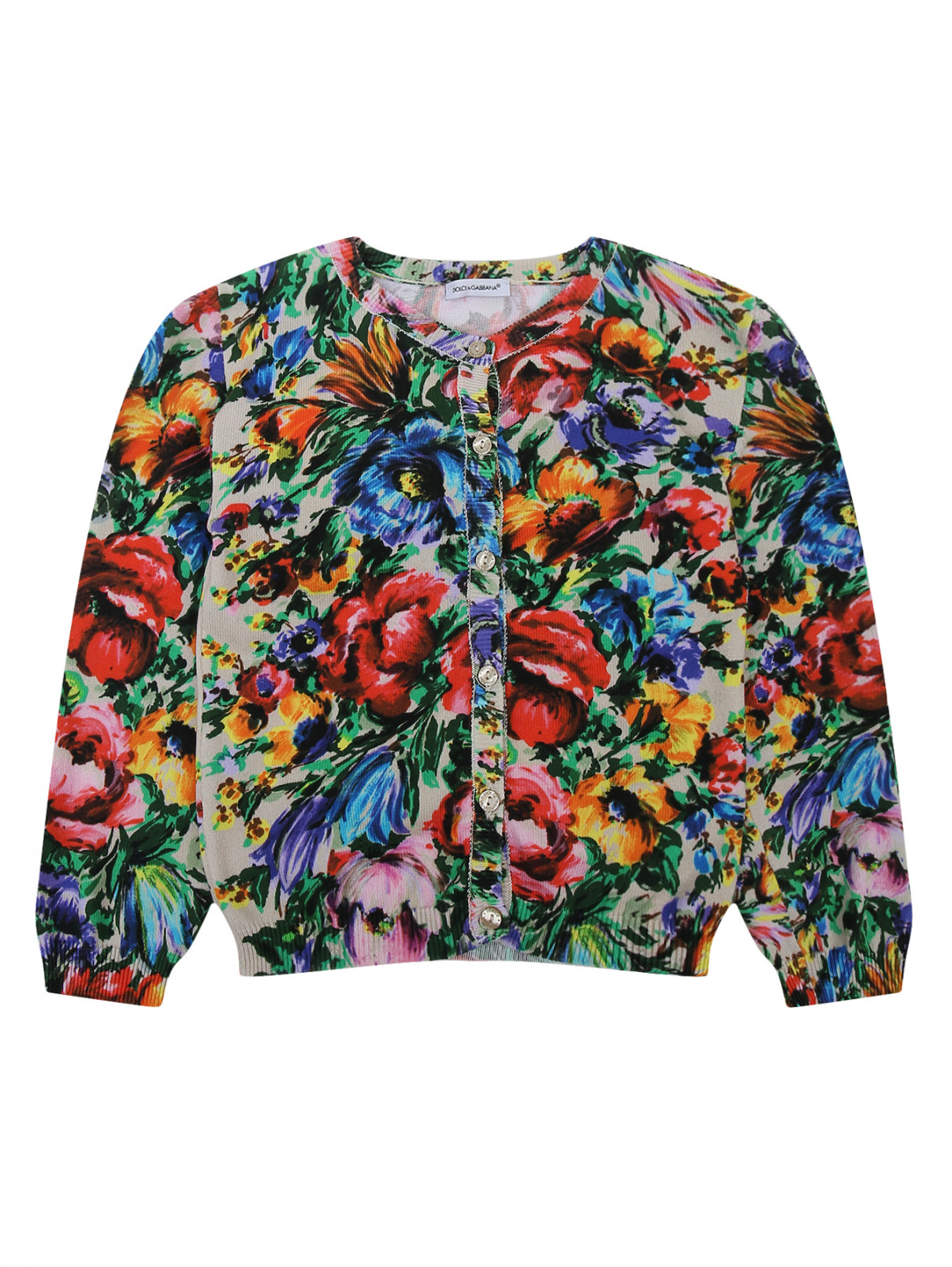 Кардиган из хлопка с цветочным узором Dolce & Gabbana  –  Общий вид  – Цвет:  Узор